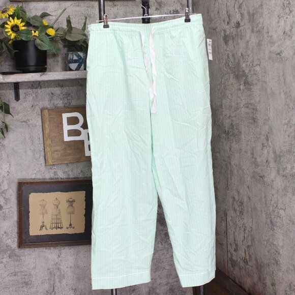 NWT State Of Day Printed Poplin Pajama Pants 100180269MS Tea Green Stripe XL - Picture 2 of 6